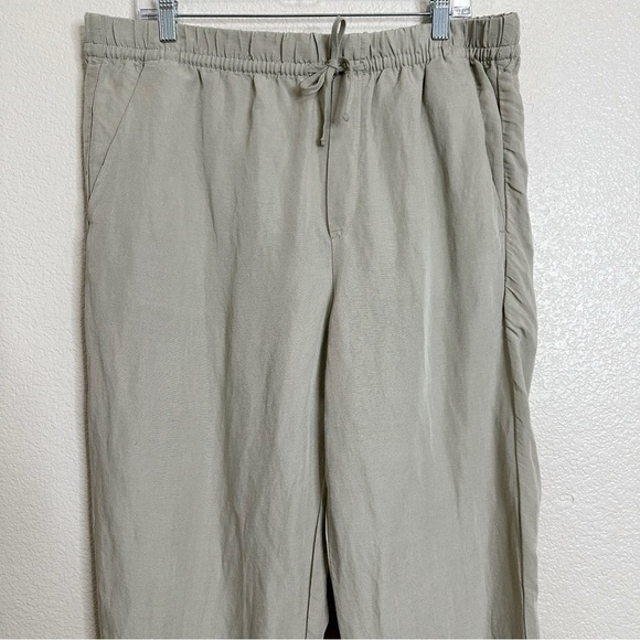 NWT H&M Linen Blend Drawstring Pull On Jogger Pants, Sz Large - Picture 2 of 12